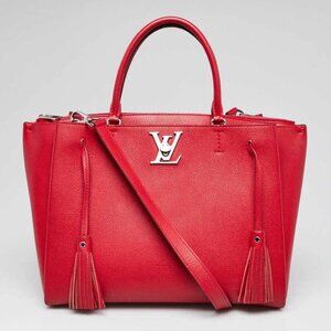Louis Vuitton Rubis Pebbled Leather Lockmeto Bag